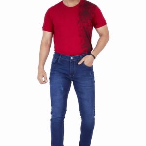 Men’s Mid Blue Washed Slim Fit Denim Jeans – Stretchable Casual Fashion Jeans for Men Design No. 2483