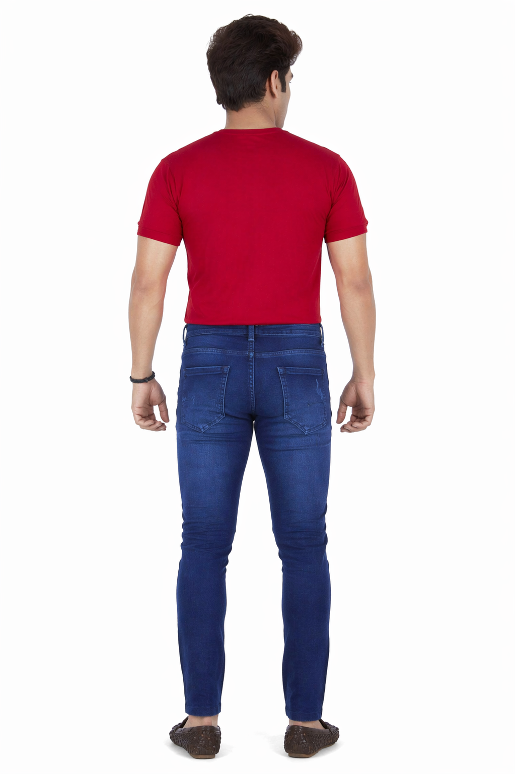 Men’s Mid Blue Washed Slim Fit Denim Jeans – Stretchable Casual Fashion Jeans for Men Design No. 2483