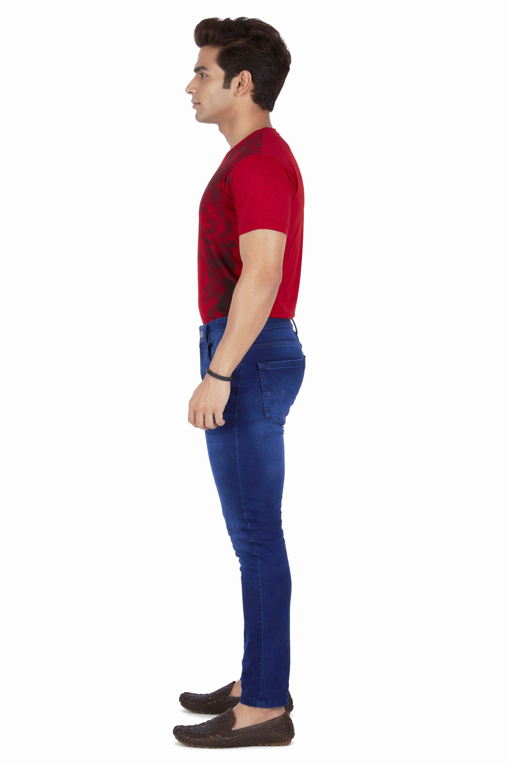 Men’s Mid Blue Washed Slim Fit Denim Jeans – Stretchable Casual Fashion Jeans for Men Design No. 2483