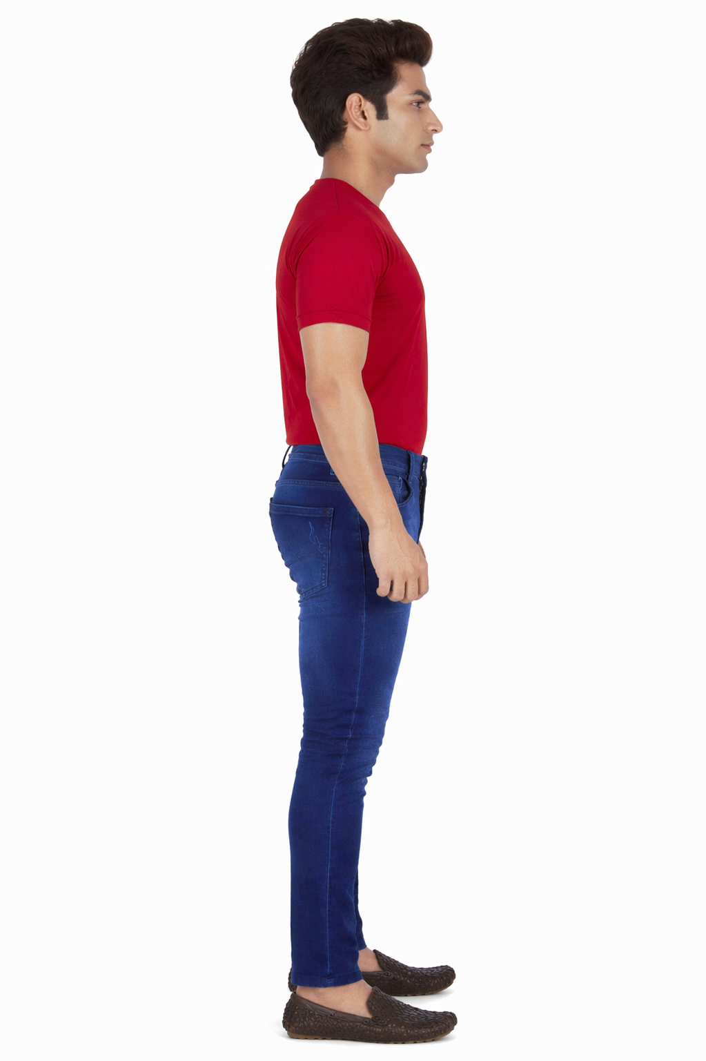 Men’s Mid Blue Washed Slim Fit Denim Jeans – Stretchable Casual Fashion Jeans for Men Design No. 2483