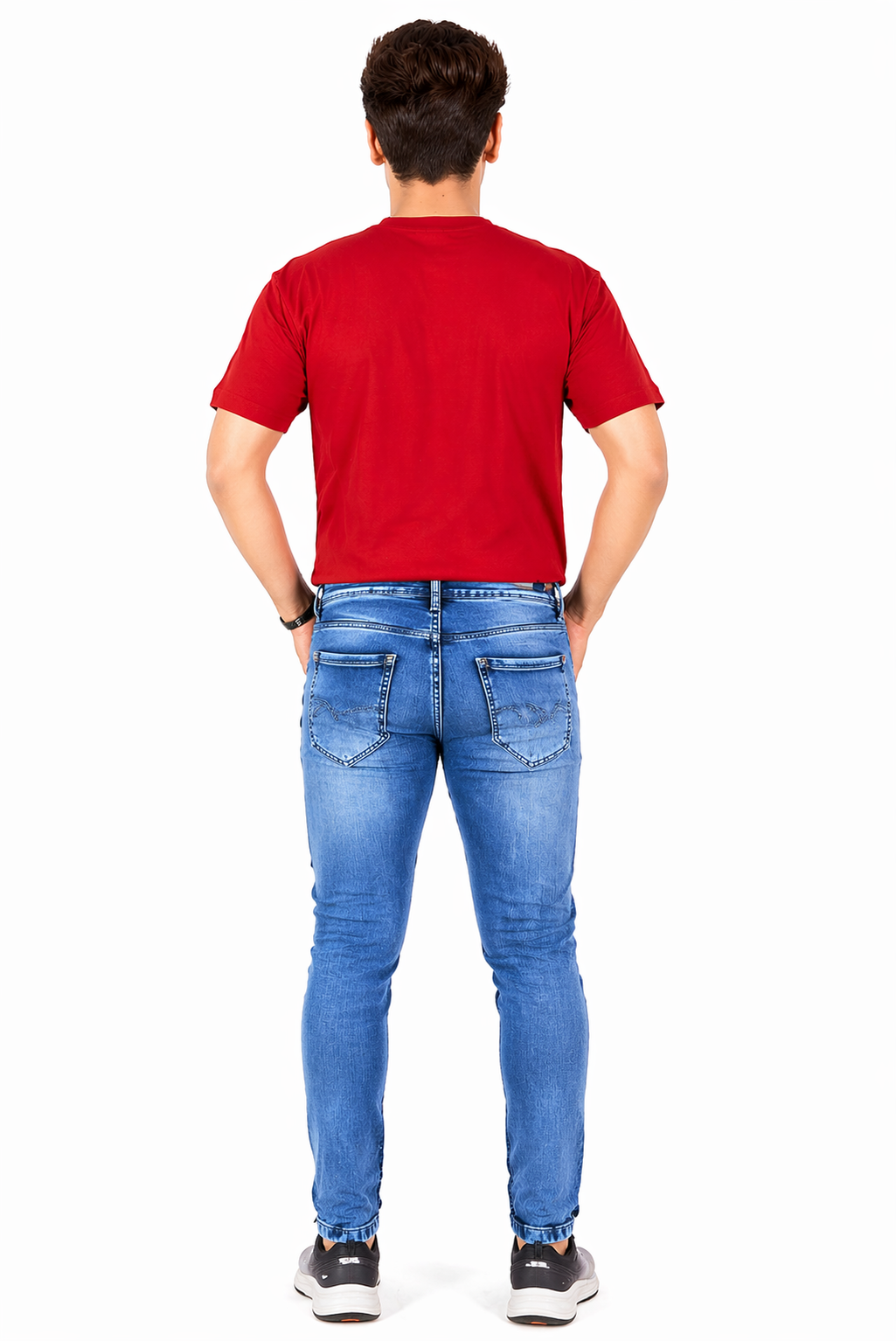 Men's Light Wash Blue Slim Fit Stretchable Denim Jeans – Premium Casual Fashion | Design No. 3483