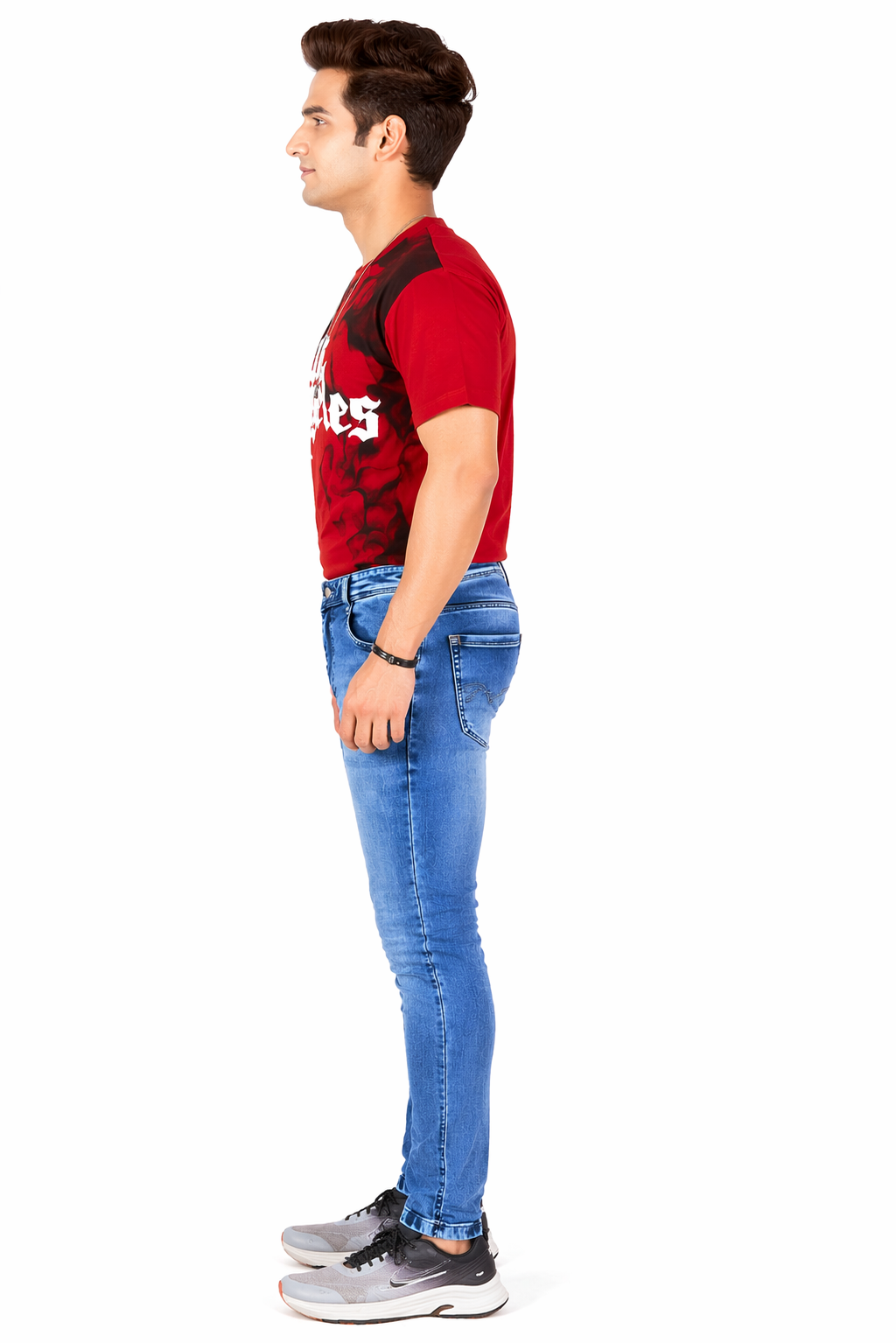 Men's Light Wash Blue Slim Fit Stretchable Denim Jeans – Premium Casual Fashion | Design No. 3483