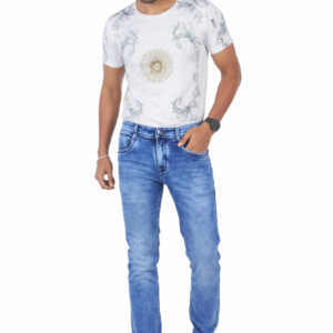Men’s Light Wash Blue Slim Fit Stretch Denim Jeans – Casual Fashion Comfortable Everyday Wear D.No 4201