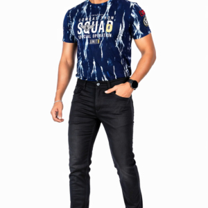 Men’s Washed Black Slim Fit Stretch Denim Jeans – Casual Fashion Wear D.No.4245