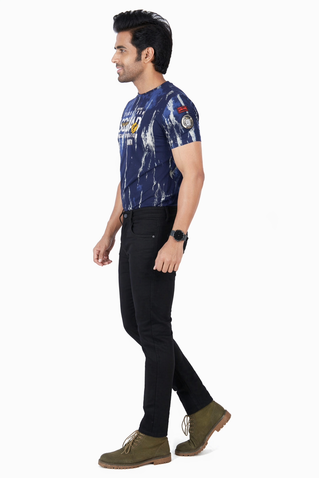 Men's Washed Black Slim Fit Stretch Denim Jeans – Casual Fashion Wear D.No.4245