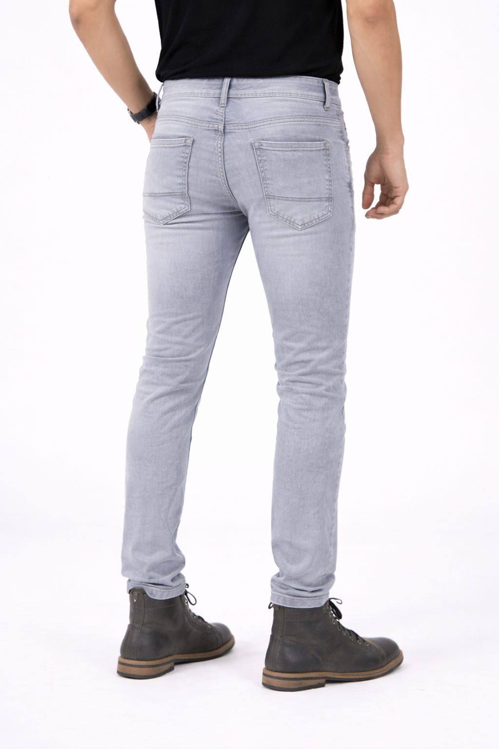 Men’s Light Ash Grey Slim Fit Stretchable Denim Jeans – Design No. 4234