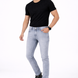 Men’s Light Ash Grey Slim Fit Stretchable Denim Jeans – Design No. 4234