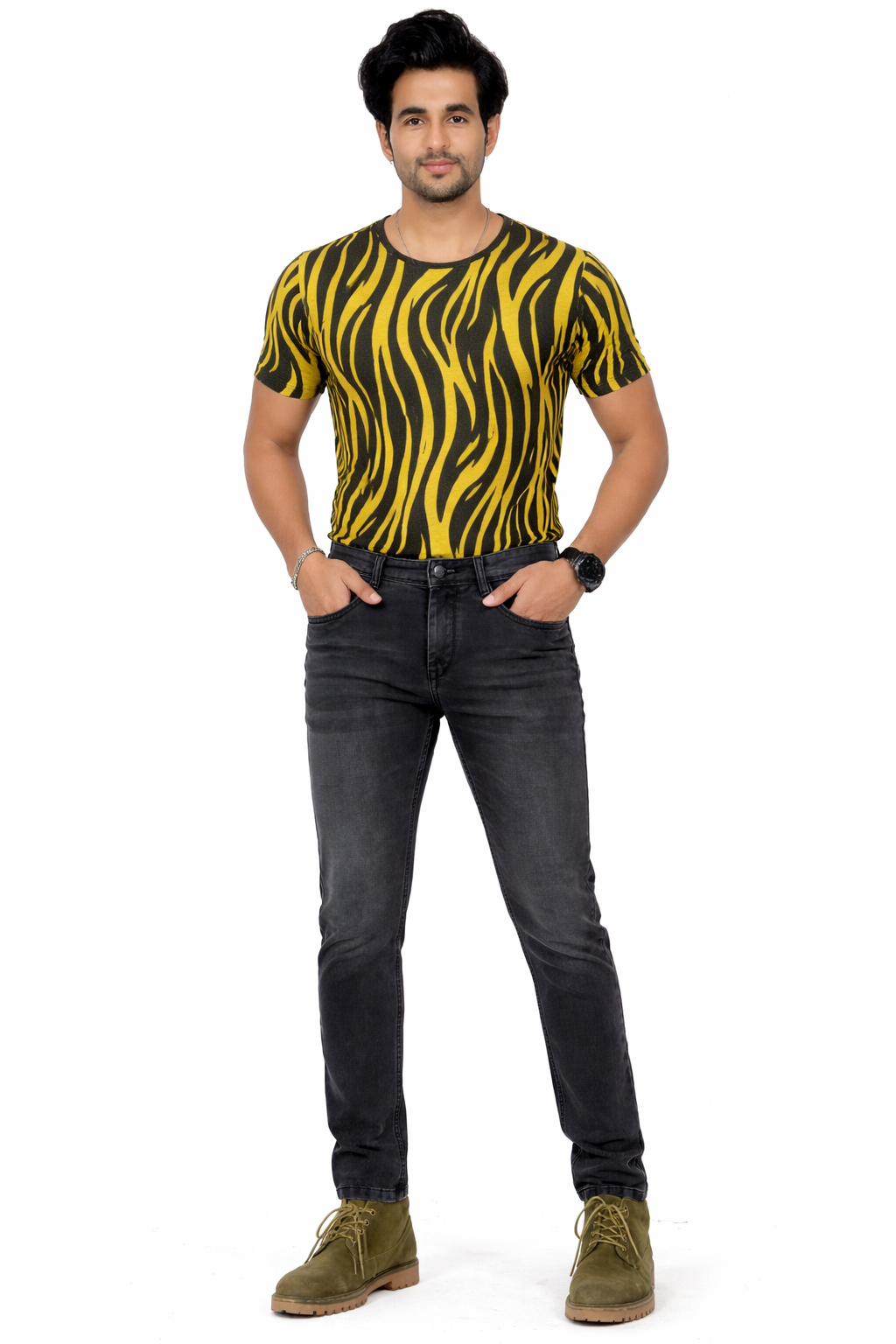 Men’s Dark Grey Washed Slim Fit Denim Jeans – Stretchable Casual Fashion Jeans for Men Design No. 4235