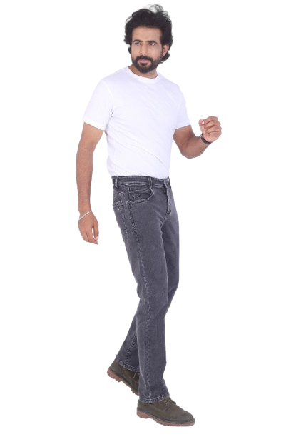 Men's Regular Fit Carbon Grey Denim Jeans | Design No. 4308 | Premium Stretch Denim